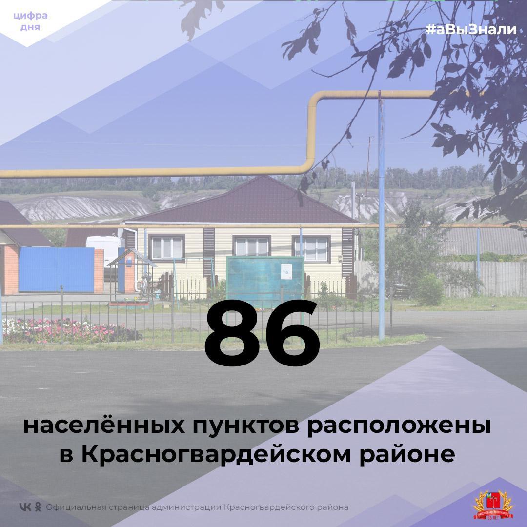 #аВыЗнали, что на территории Красногвардейского района расположено 86 населённых пунктов?.