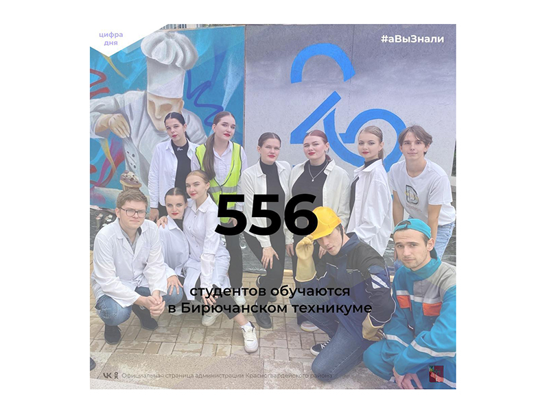 #авыЗнали, что в Бирючанском техникуме обучается 556 студентов?