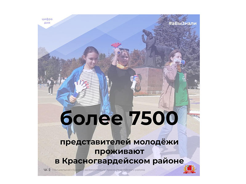 #аВыЗнали, что более 7500 представителей молодёжи проживают на территории Красногвардейского района?.