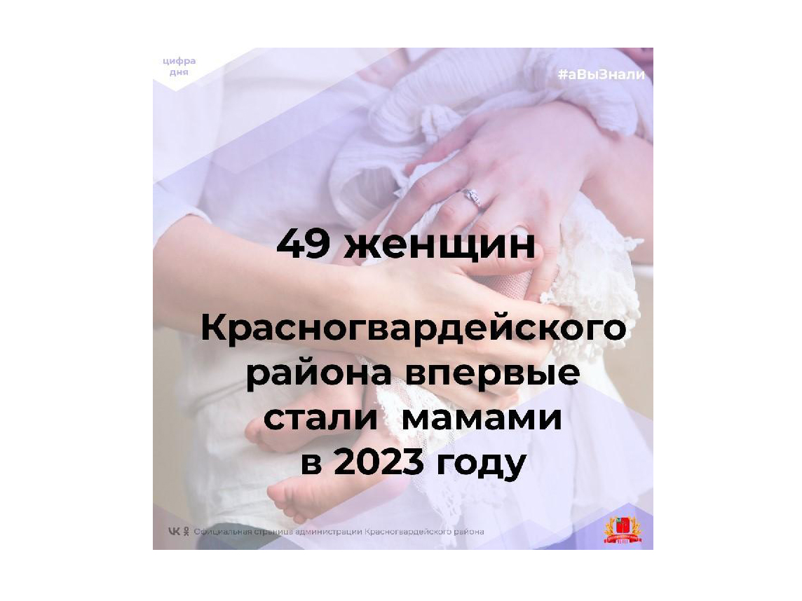 #аВыЗнали, что 49 красногвардейских женщин впервые стали мамами в 2023 году?.