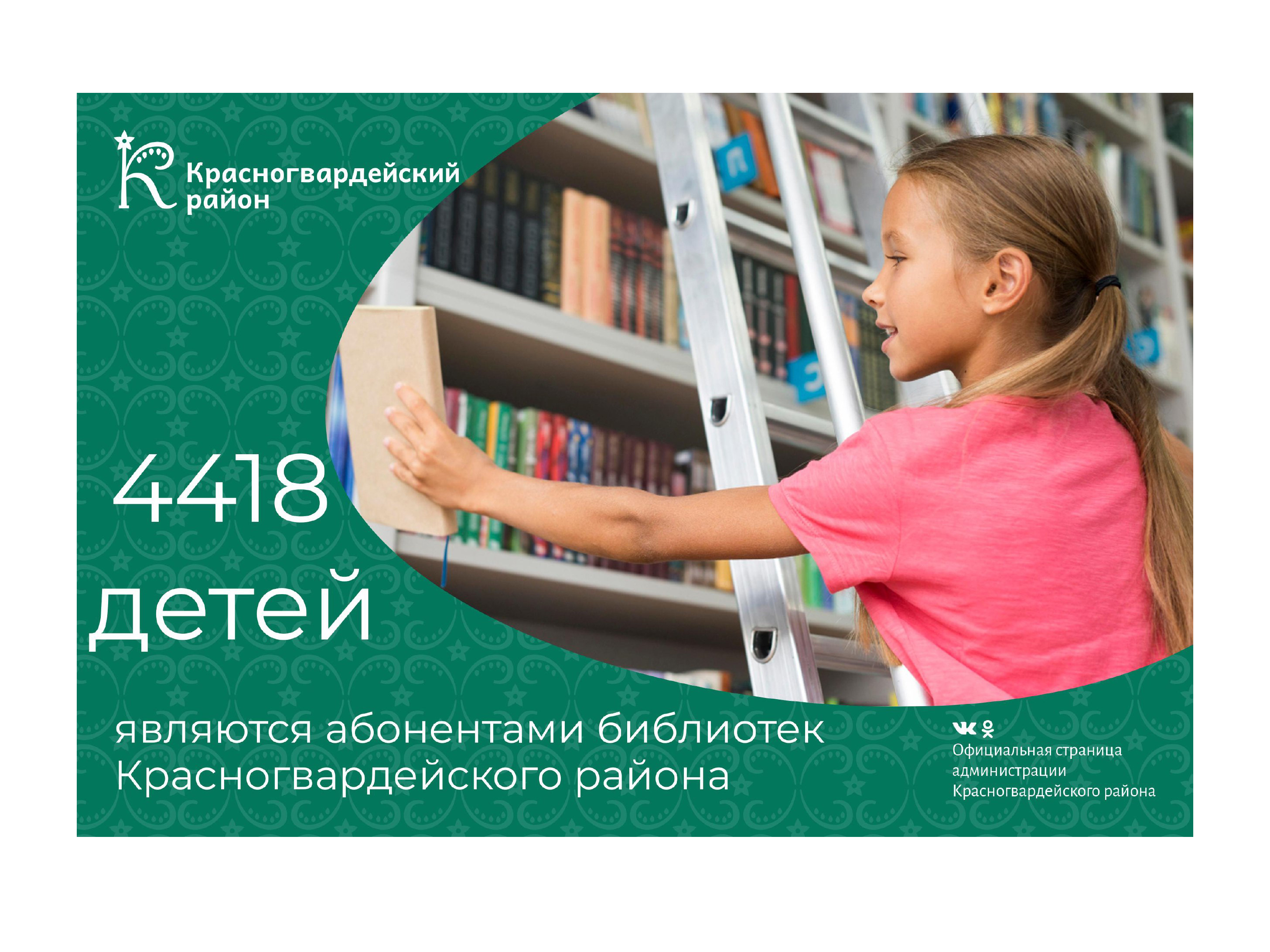 #аВыЗнали, около 4400 детей являются абонентами библиотек Красногвардейского района?.