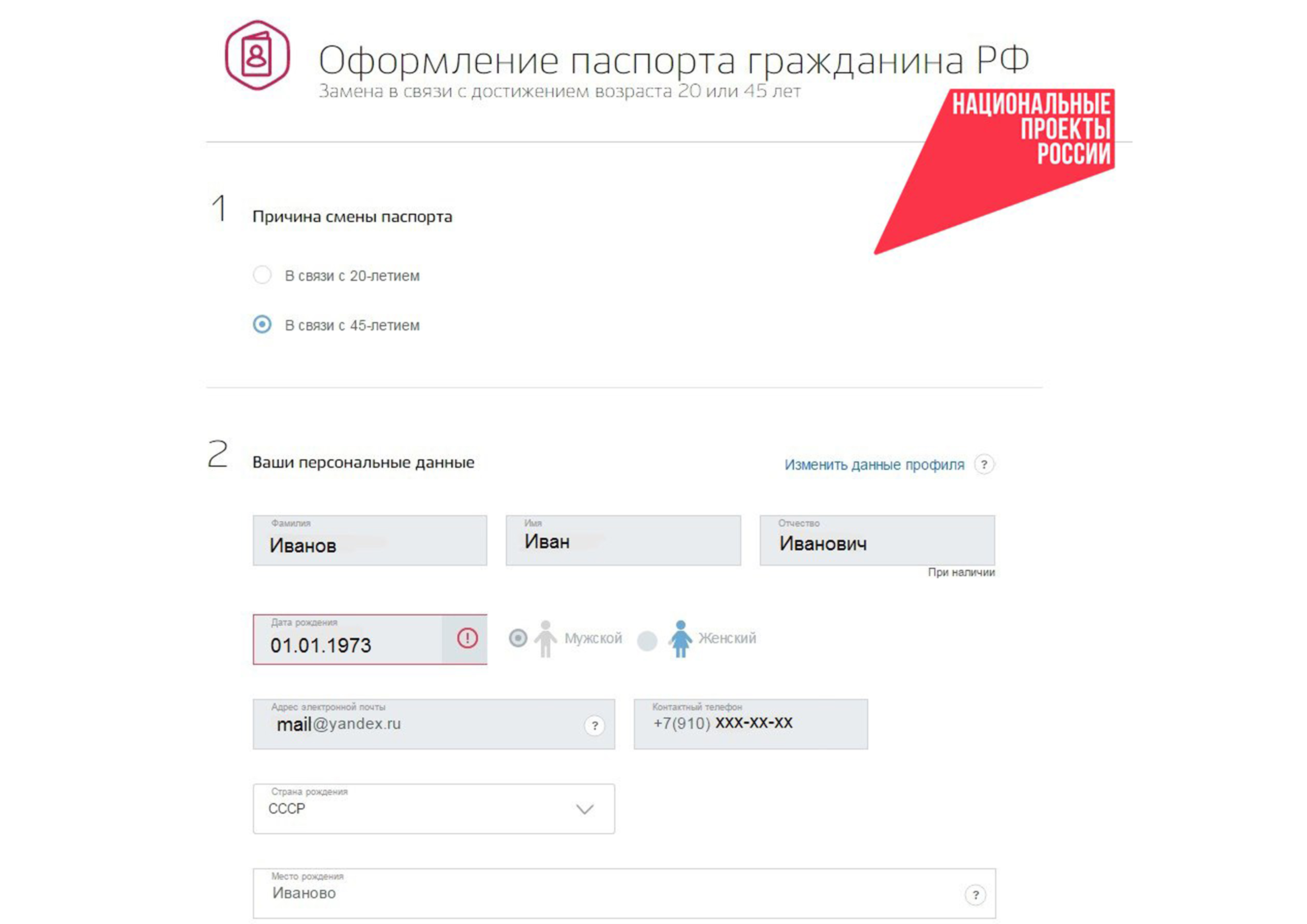 Жители Красногвардейского округа могут подать заявление на получение паспорта через «Госуслуги».