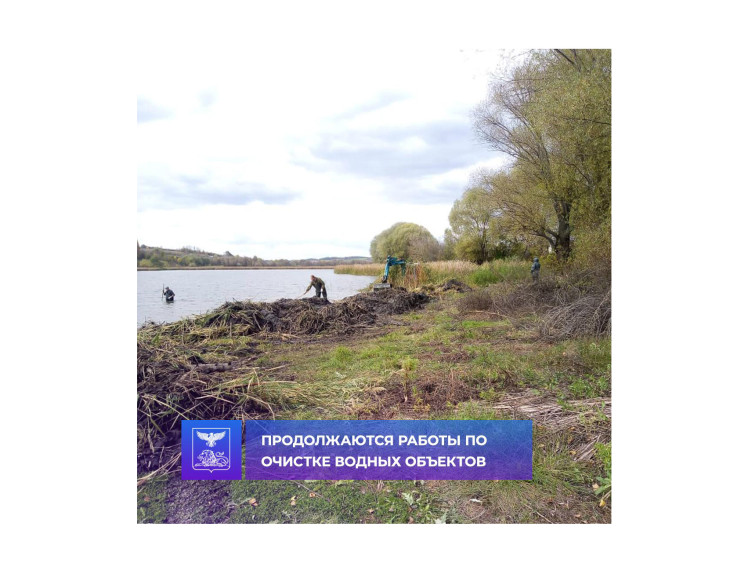 В Красногвардейском районе продолжаются работы по очистке водных объектов.