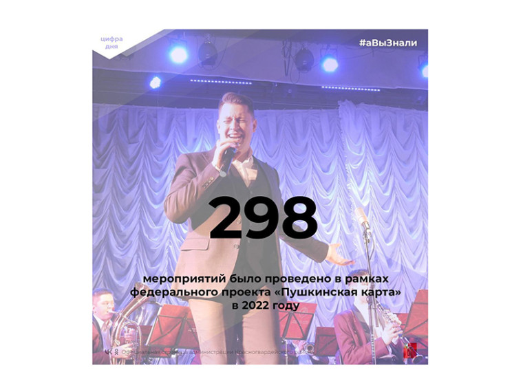 #аВыЗнали, что 298 мероприятий было проведено в рамках федерального проекта «Пушкинская карта» в 2022 году?.