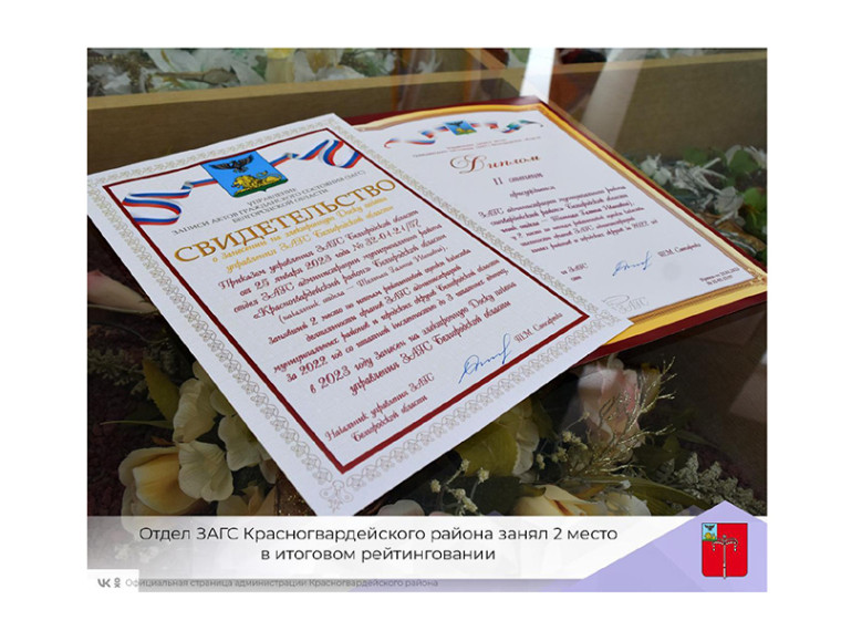 Отдел ЗАГС Красногвардейского района занял 2 место в итоговом рейтинговании. Отдел ЗАГС Красногвардейского района занял 2 место в итоговом рейтинговании.