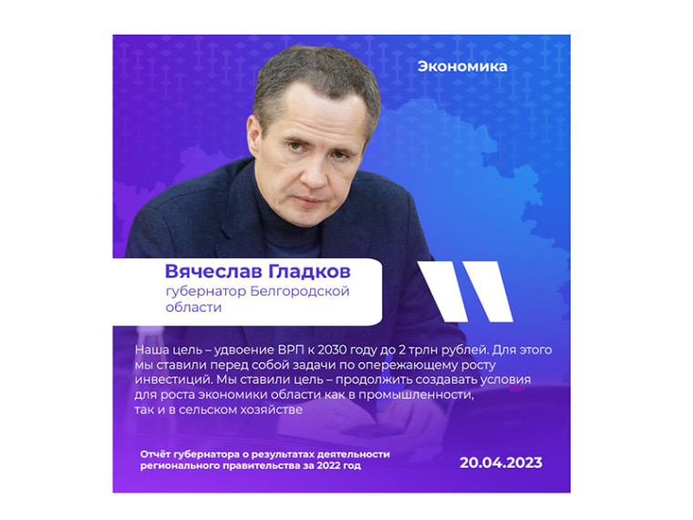 Белгородская область сможет увеличить свой ВРП в 2 раза к 2030 году. Белгородская область сможет увеличить свой ВРП в 2 раза к 2030 году.