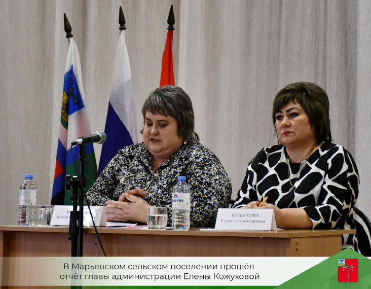 В Марьевском сельском поселении прошёл отчёт главы администрации Елены Кожуховой.