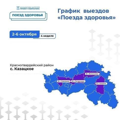 В село Казацкое прибудет «Поезд здоровья».
