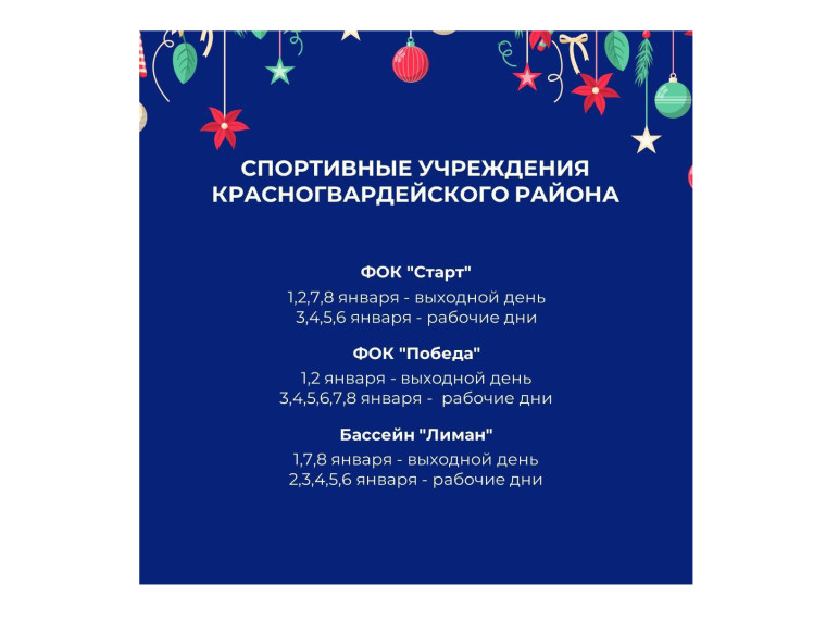 Информация с графиком работы бюджетных учреждений района на новогодние праздники.